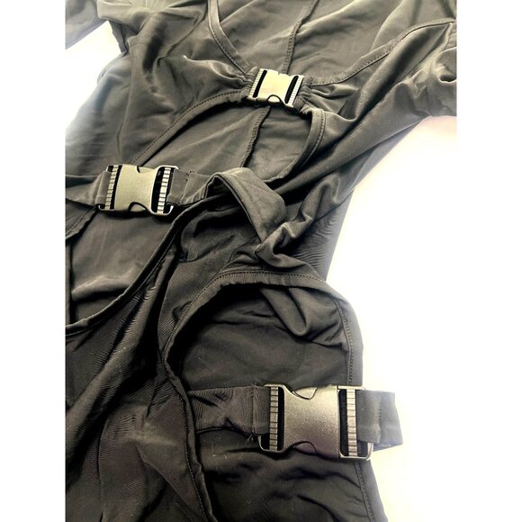 Black Cut-Out Long Sleeve Sexy Romper Cut Out Bodysuit Sexy Shorts Size Small - Picture 7 of 11